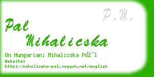 pal mihalicska business card